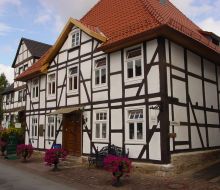 Aussenansicht Fachwerkhaus Roberts Bed and Breakfast Bad Karlshafen-Helmarshausen