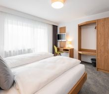 Doppelbett in der Landpension Fernweh in Willingen-Usseln 