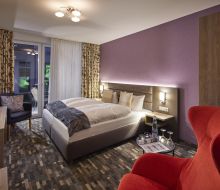 Doppelbett im Komfortzimmer im Privathotel Willino Willingen